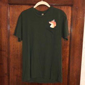 ModCloth Fox Pocket Hunter Green T-Shirt